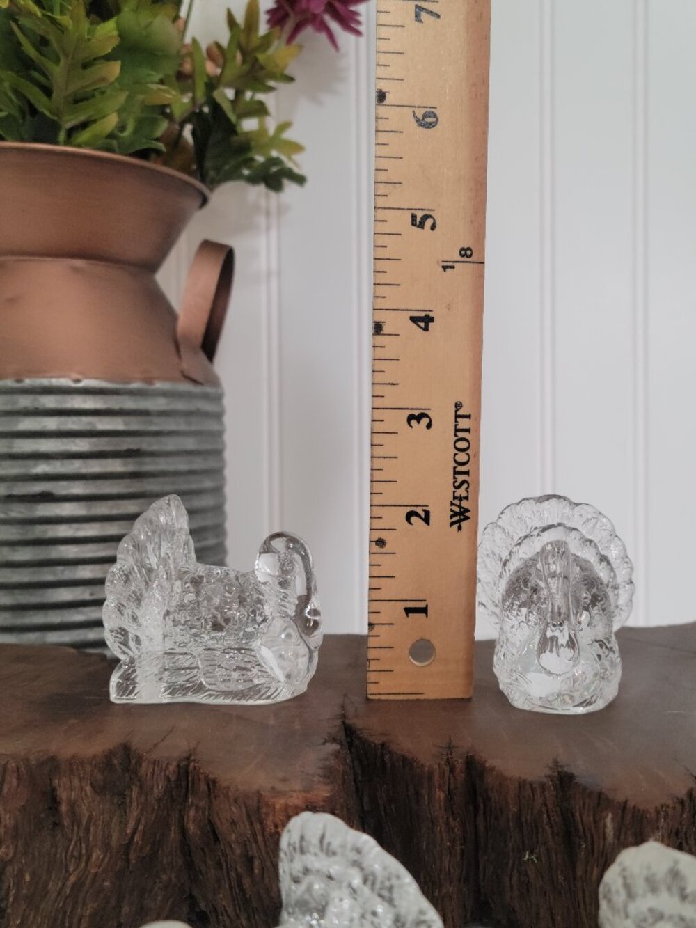 Williams Sonoma Glass Turkey SM Taper Candle Holders Fall Harvest -Set of 4 - Picture 8 of 16